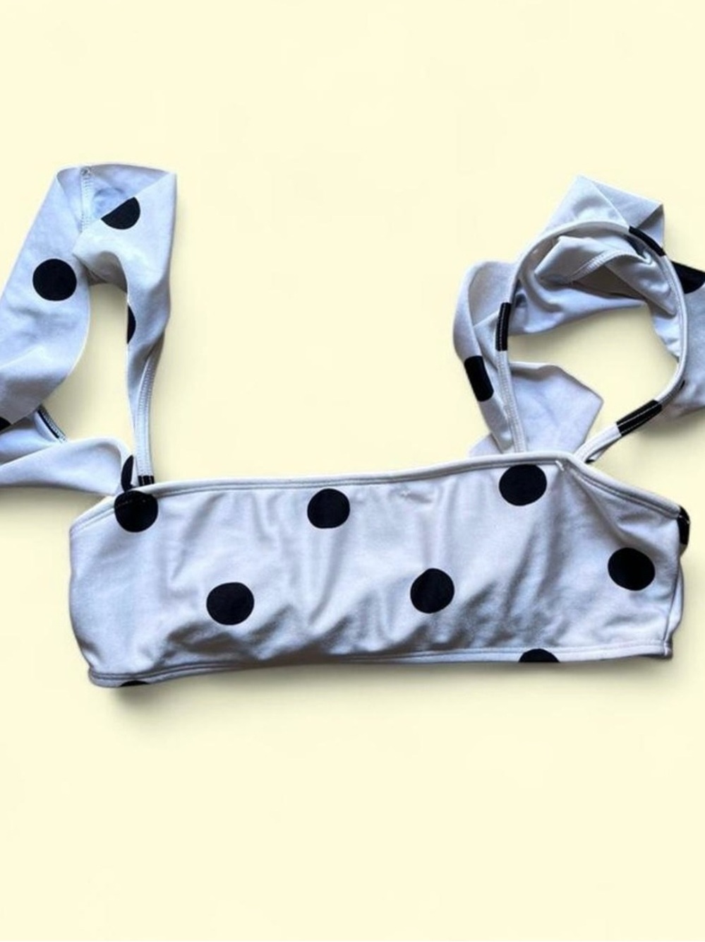Forever 21 White Bikini Top with Black Polka Dots